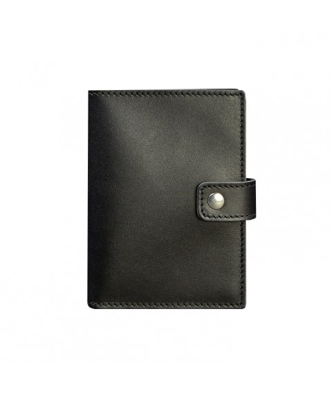 Leather passport cover 5.0 (with window) black