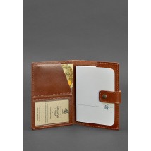 Leather passport cover 5.0 (with window) light brown