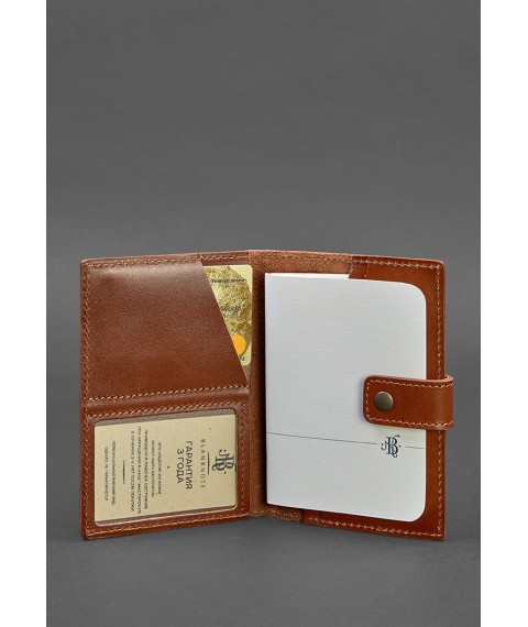 Leather passport cover 5.0 (with window) light brown