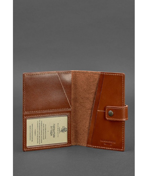 Leather passport cover 5.0 (with window) light brown