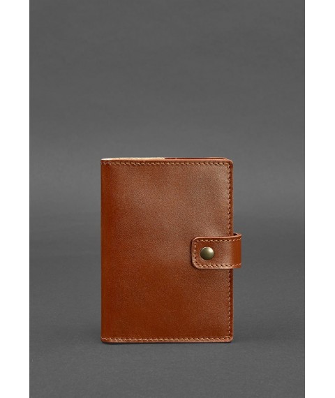Leather passport cover 5.0 (with window) light brown