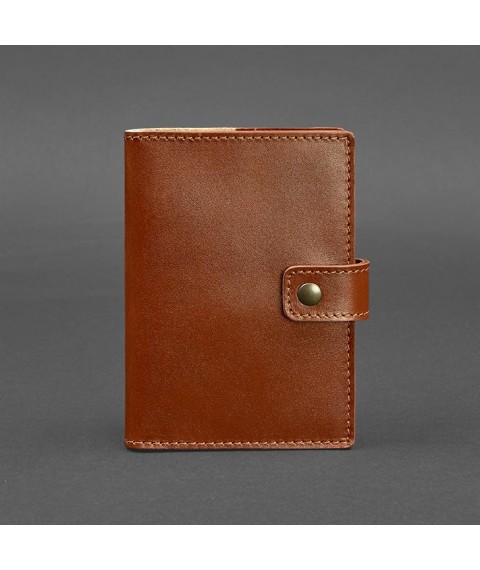 Leather passport cover 5.0 (with window) light brown