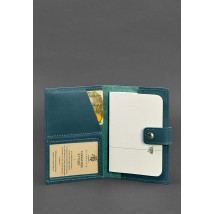 Шкіряна обкладинка для паспорта 5.0 (з віконцем) зелена