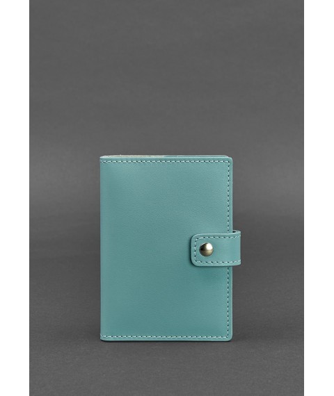Leather passport cover 5.0 (with window) turquoise