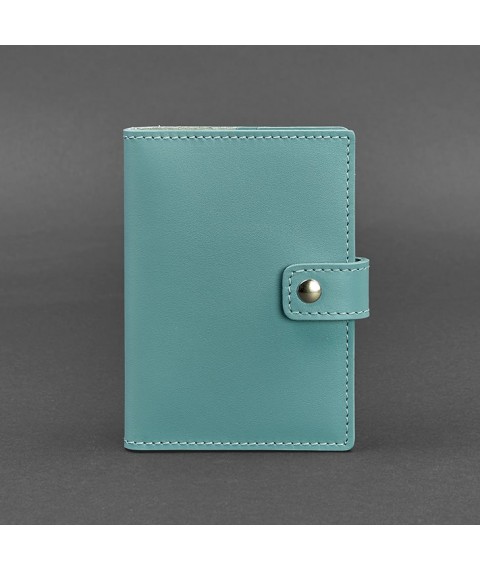 Leather passport cover 5.0 (with window) turquoise