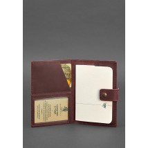 Шкіряна обкладинка для паспорта 5.0 (з віконцем) бордова Crazy Horse