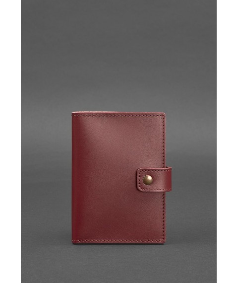 Leather passport cover 5.0 (with window) burgundy Crust