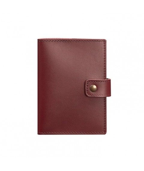 Leather passport cover 5.0 (with window) burgundy Crust