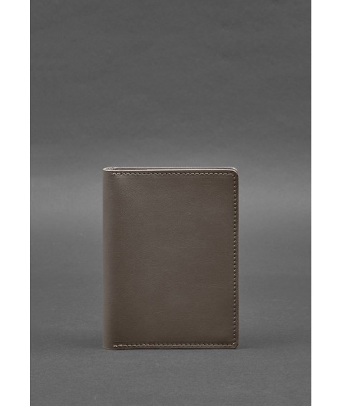 Leather document organizer cover 6.1 dark beige crust