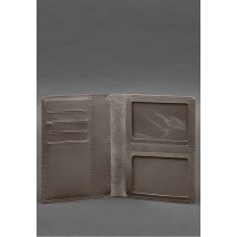Leather document organizer cover 6.1 dark beige crust