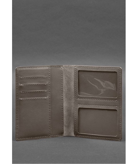 Leather document organizer cover 6.1 dark beige crust