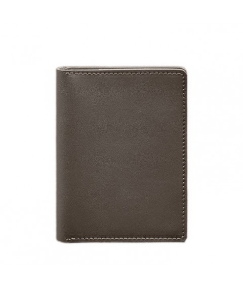 Leather document organizer cover 6.1 dark beige crust