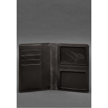 Leather document organizer cover 6.1 dark brown crust