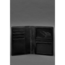 Leather document organizer cover 6.1 black crust