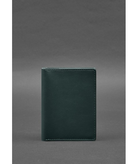Leather document organizer cover 6.1 green crust