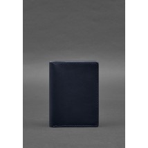 Leather document organizer cover 6.1 dark blue crust