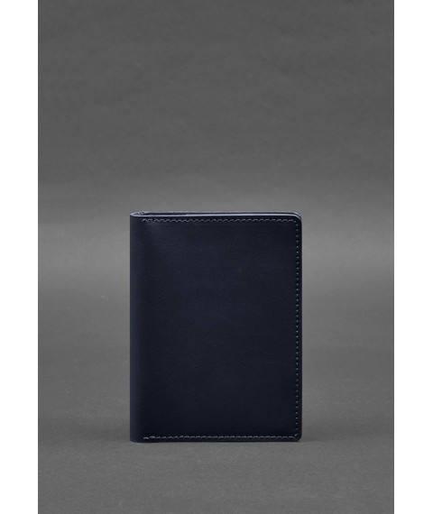 Leather document organizer cover 6.1 dark blue crust