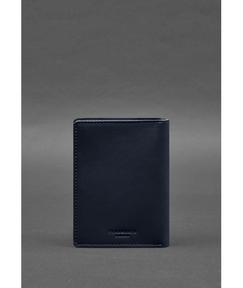 Leather document organizer cover 6.1 dark blue crust