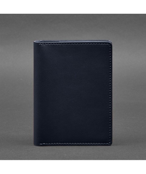 Leather document organizer cover 6.1 dark blue crust