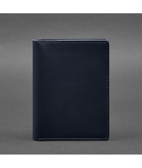 Leather document organizer cover 6.1 dark blue crust