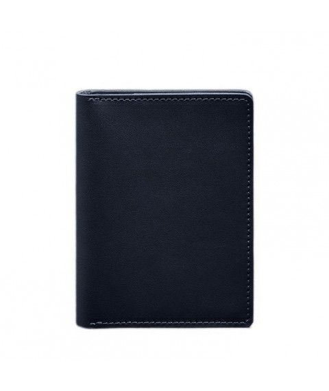 Leather document organizer cover 6.1 dark blue crust