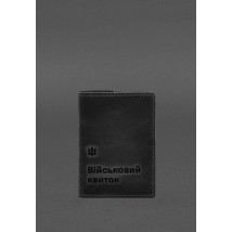 Leather cover for military ID 7.3 black Crazy Horse