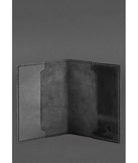 Leather cover for military ID 7.3 black Crazy Horse