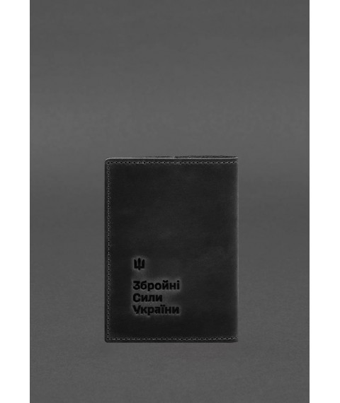 Leather cover for military ID 7.3 black Crazy Horse