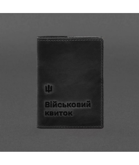 Leather cover for military ID 7.3 black Crazy Horse