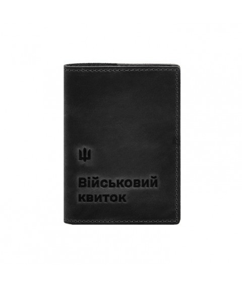 Leather cover for military ID 7.3 black Crazy Horse