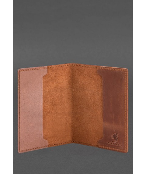 Leather cover for military ID 7.3 light brown Crazy Horse
