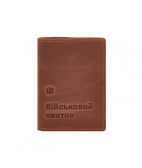 Leather cover for military ID 7.3 light brown Crazy Horse