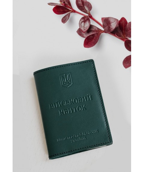 Leather cover for military ID 7.0 green