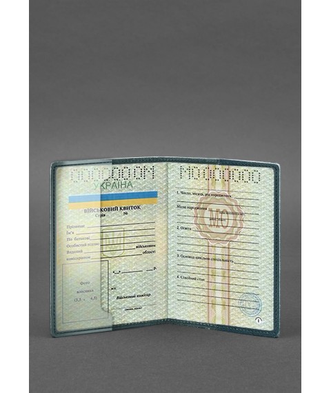 Leather cover for military ID 7.0 green