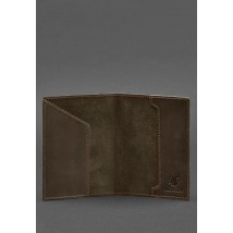 Leather cover for military ID 7.0 dark brown Crazy Horse