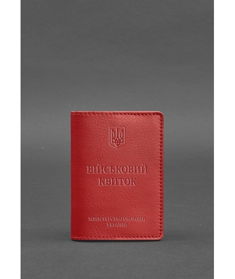 Leather cover for military ID 7.0 red