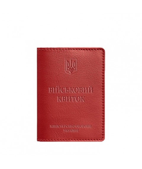 Leather cover for military ID 7.0 red