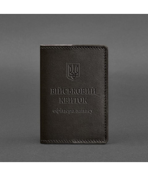 Шкіряна обкладинка для військового квитка офицера запасу 8.0 темно-коричнева