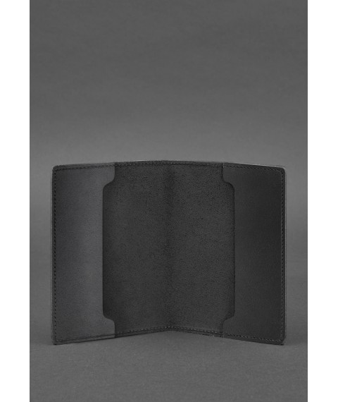 Leather cover for military ID of reserve officer 8.0 black Crazy Horse