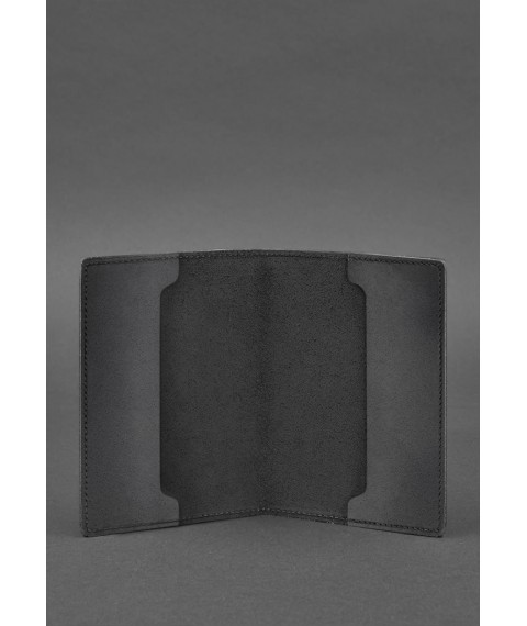Leather cover for military ID of reserve officer 8.0 black Crazy Horse