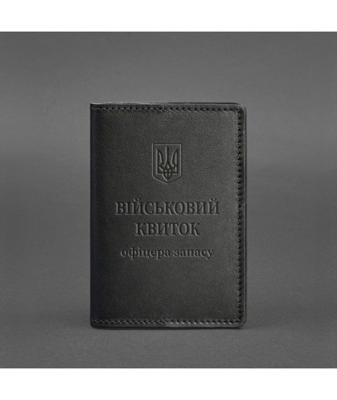 Leather cover for military ID of a reserve officer 8.0 Black