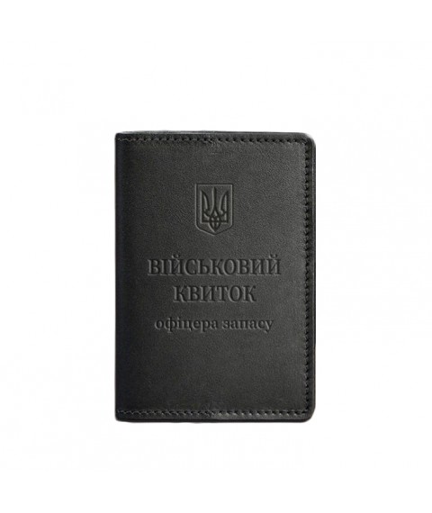 Leather cover for military ID of a reserve officer 8.0 Black