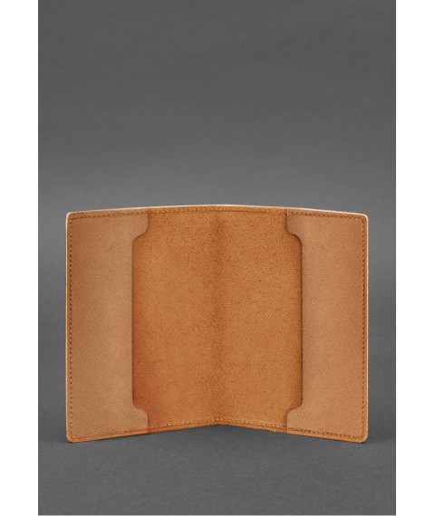 Leather cover for military ID of reserve officer 8.0 light brown Crazy Horse