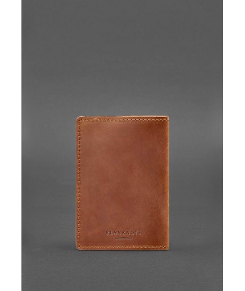 Leather cover for military ID of reserve officer 8.0 light brown Crazy Horse