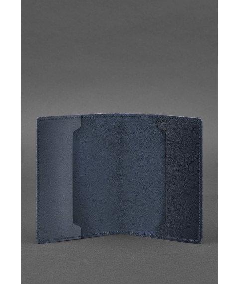 Leather cover for military ID of reserve officer 8.0 dark blue