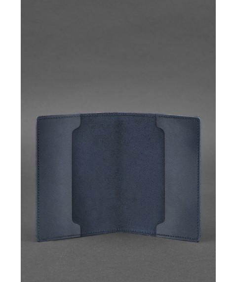 Leather cover for military ID of reserve officer 8.0 dark blue
