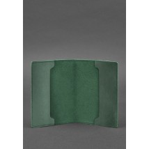 Leather cover for military ID of reserve officer 8.0 green Crazy Horse