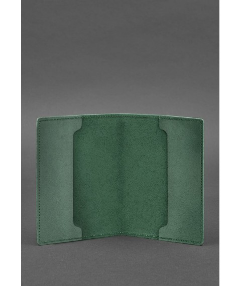 Шкіряна обкладинка для військового квитка офіцера запасу 8.0 зелена Crazy Horse