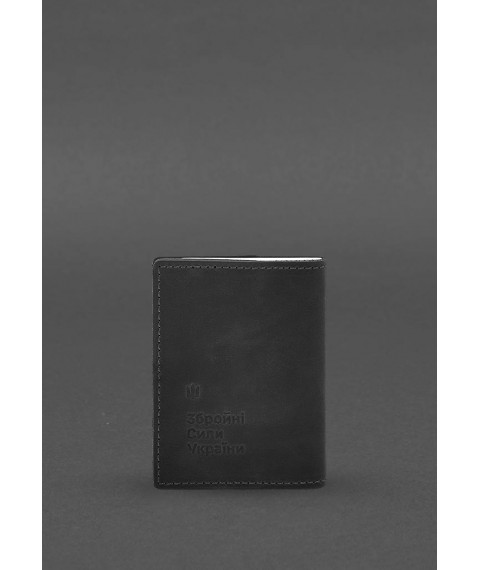 Leather cover for officer's ID 9.2 Black Crazy Horse