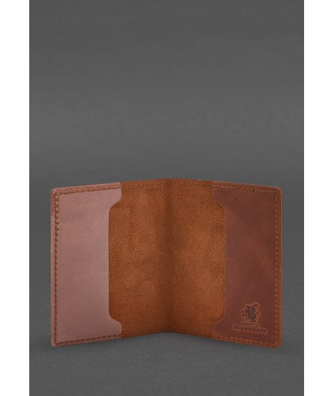 Leather cover for officer's ID 9.2 light brown Crazy Horse